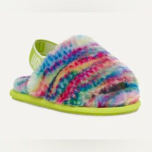 UGG Girls Fluff Yeah Rainbow Slippers